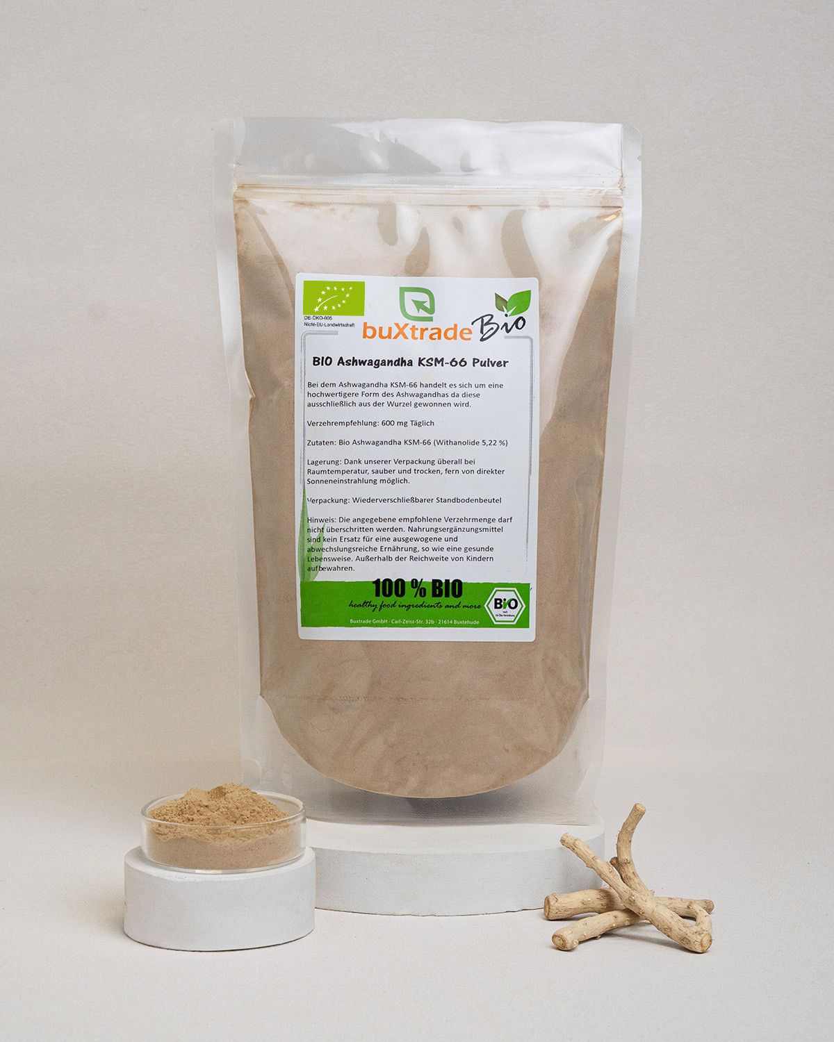 Poudre d'ashwagandha bio KSM-66