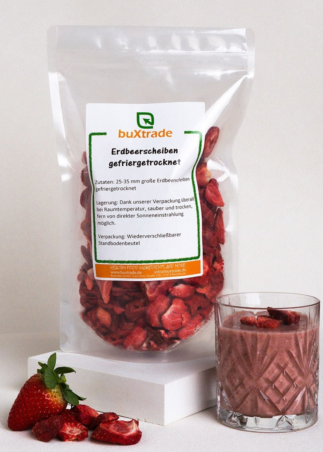 Tranches de fraises lyophilisées