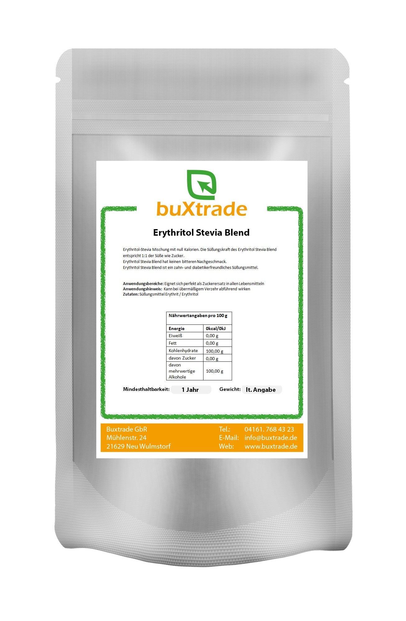 Erythritol Stevia - 100% rein