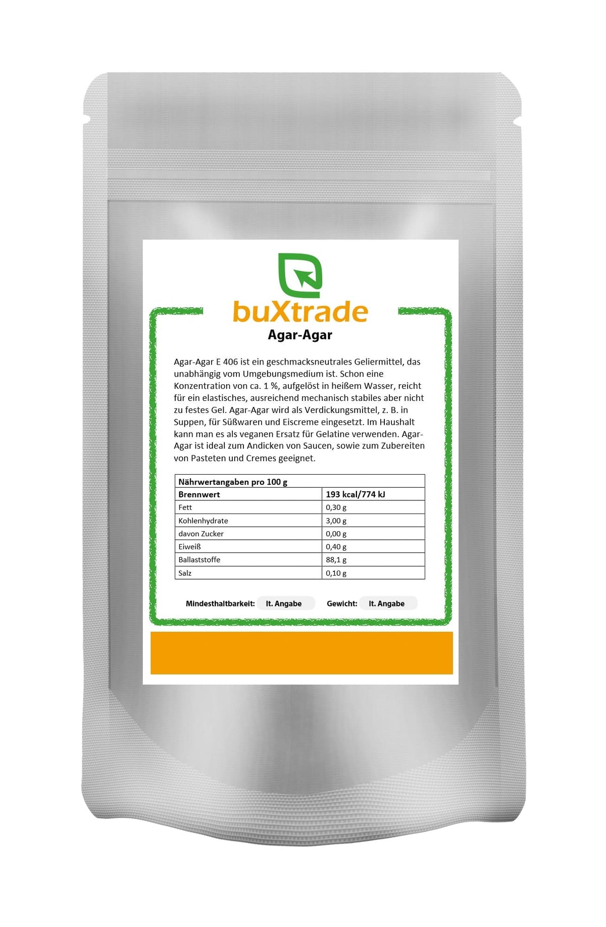 Agar Agar poudre gélatine végétalienne