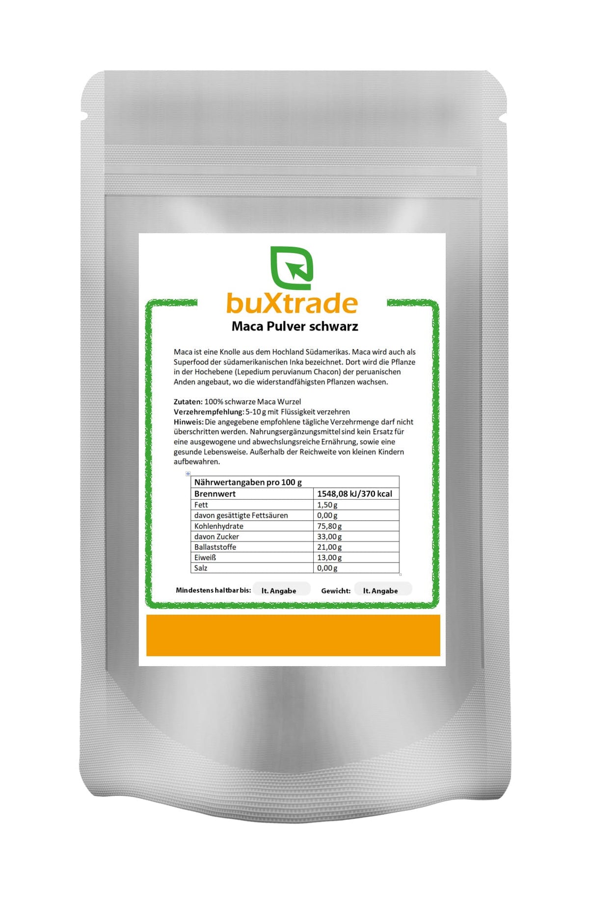 Poudre de maca noire