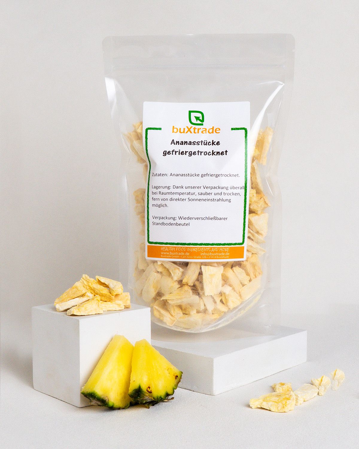 Morceaux d'ananas lyophilisés