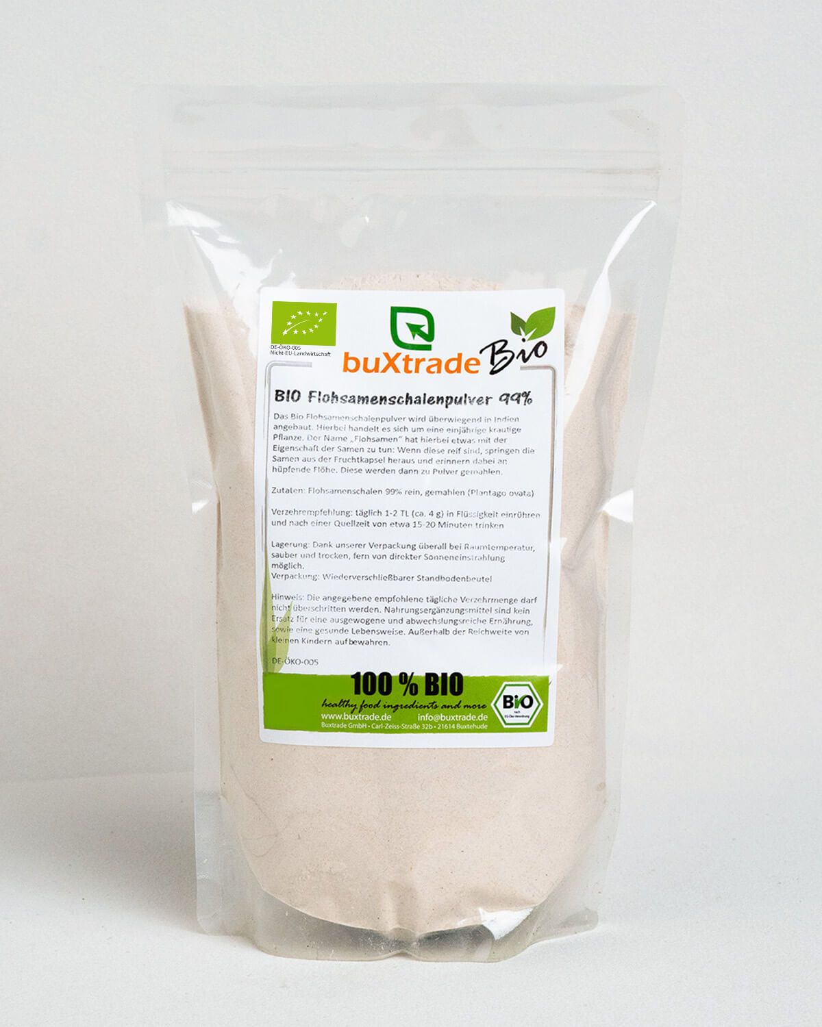 Polvo de cáscara de psilio ecológico 99
