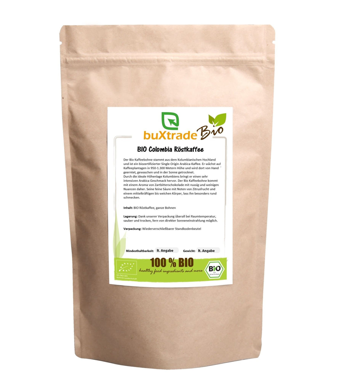 Café tostado ecológico de Colombia