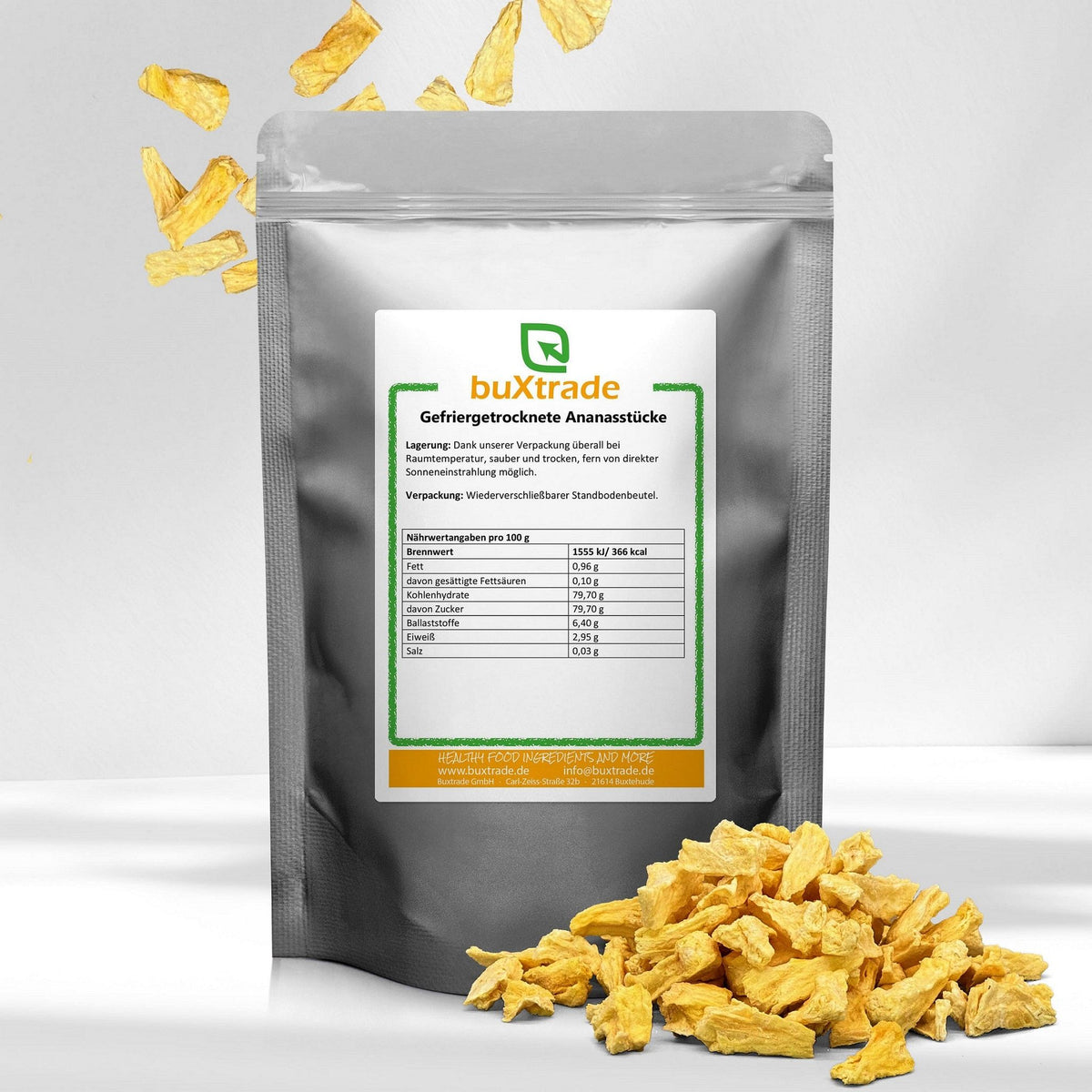 Pezzi di ananas liofilizzato