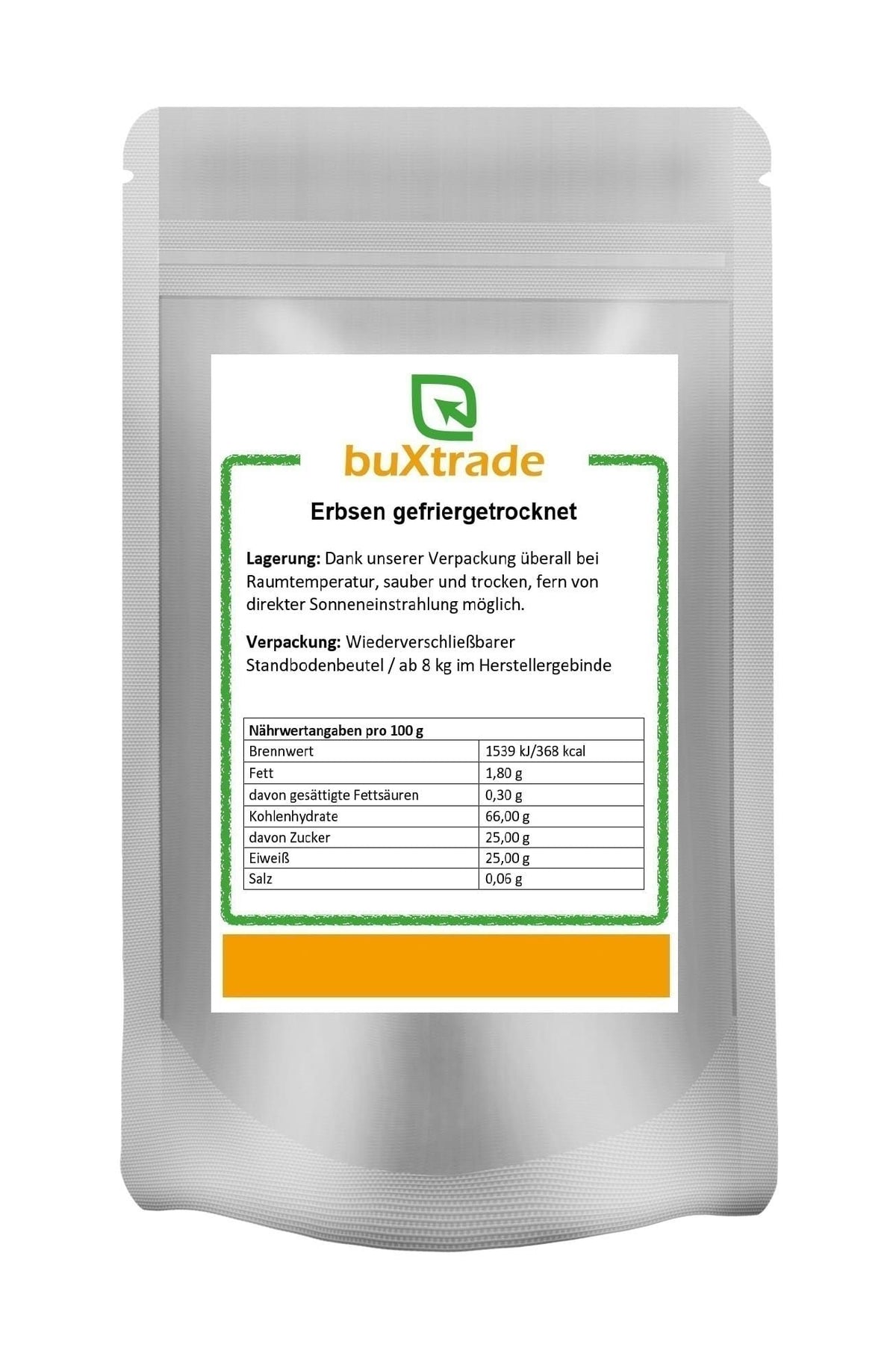 Erbsen gefriergetrocknet