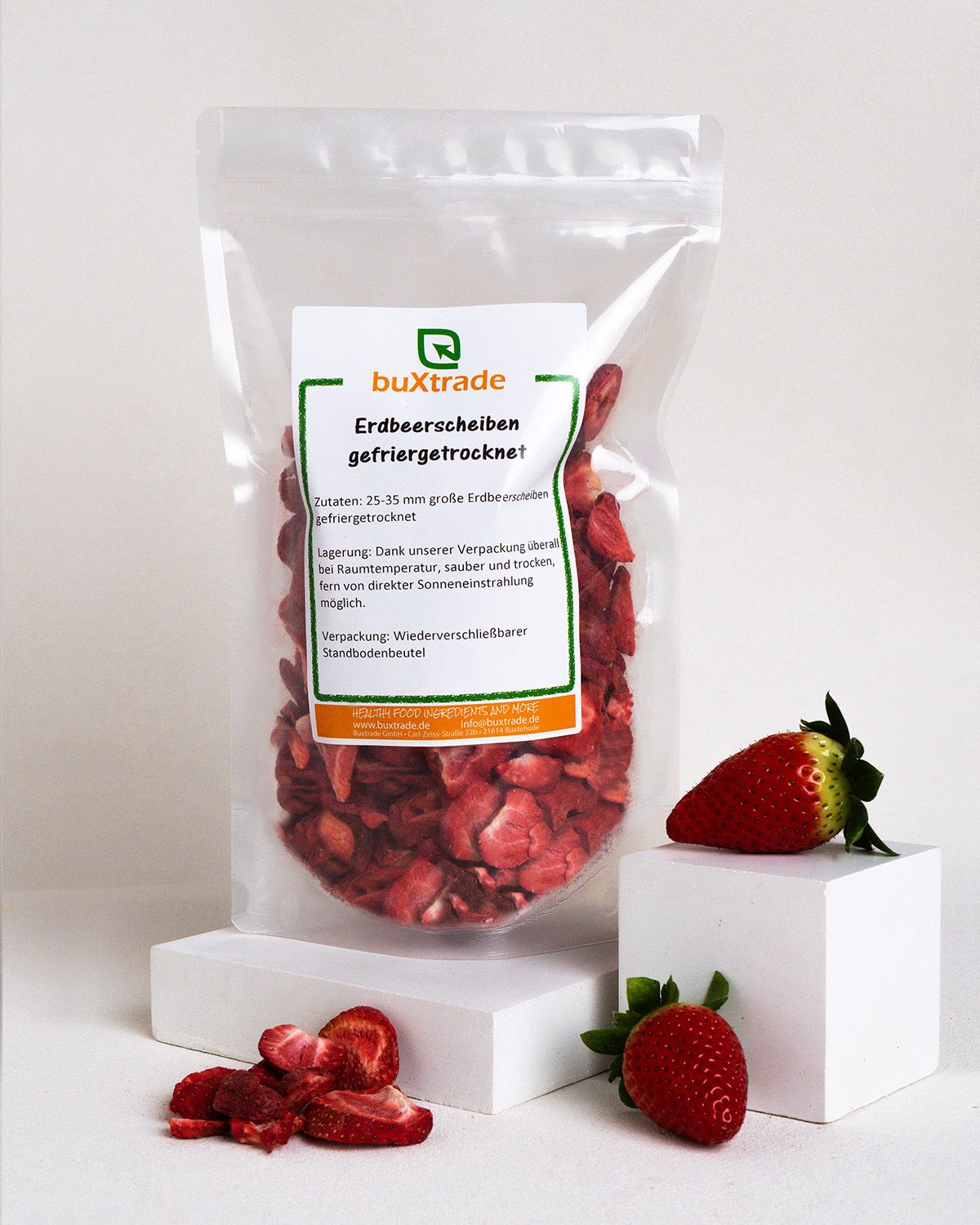 Tranches de fraises lyophilisées