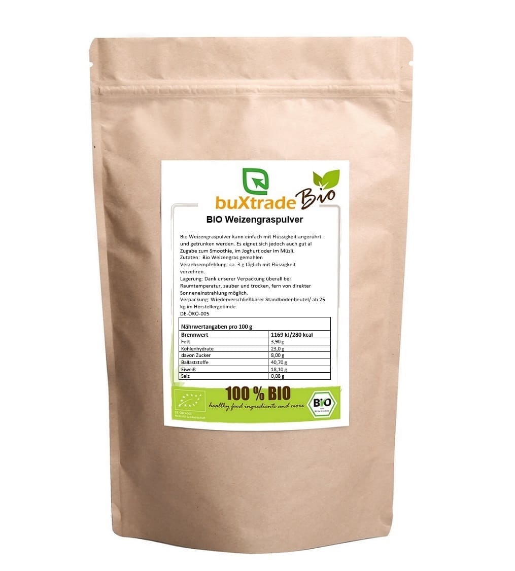 Organic wheatgrass powder