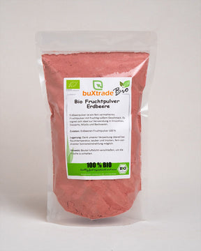 Polvo de fresas ecológicas