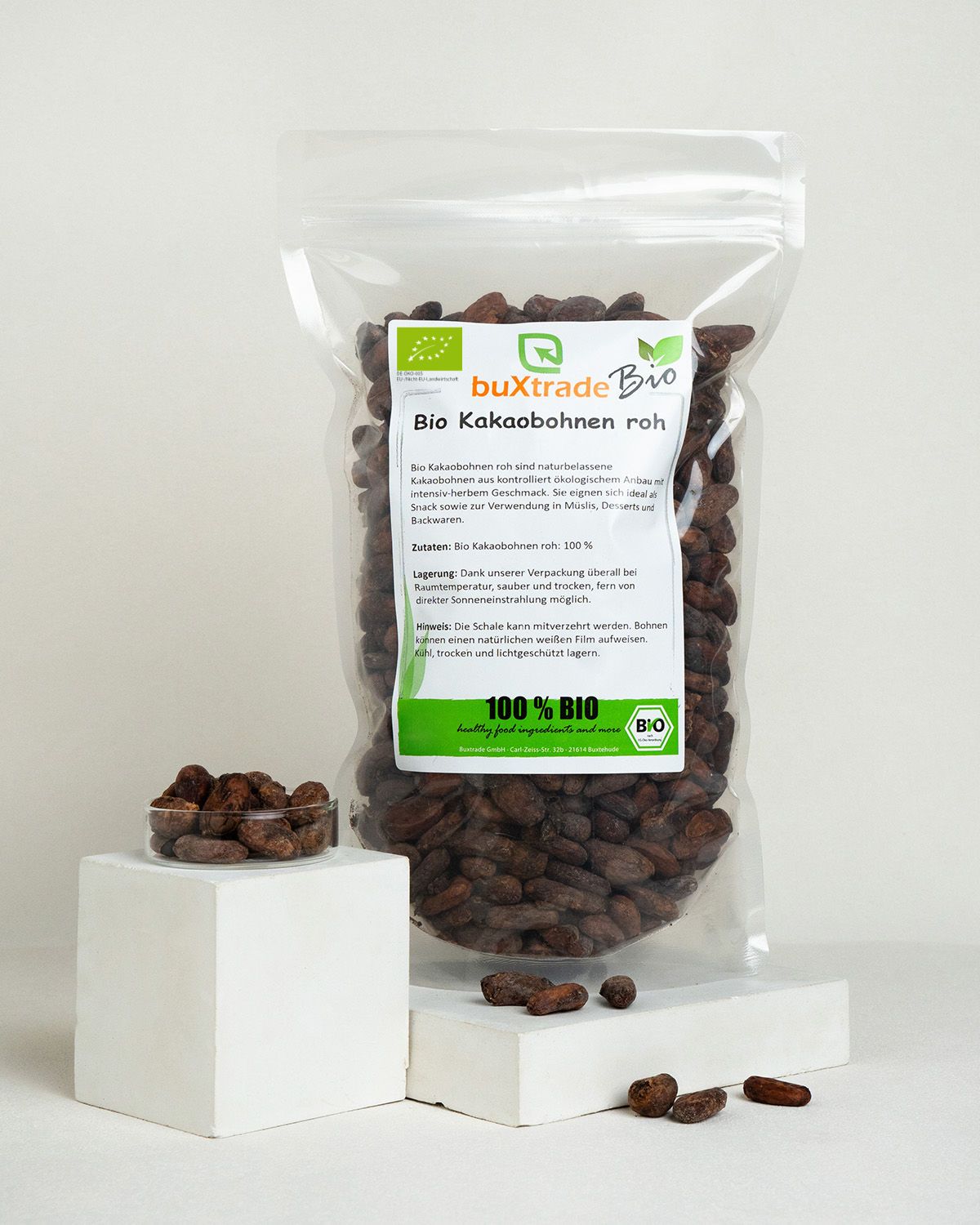 Raw organic cocoa beans