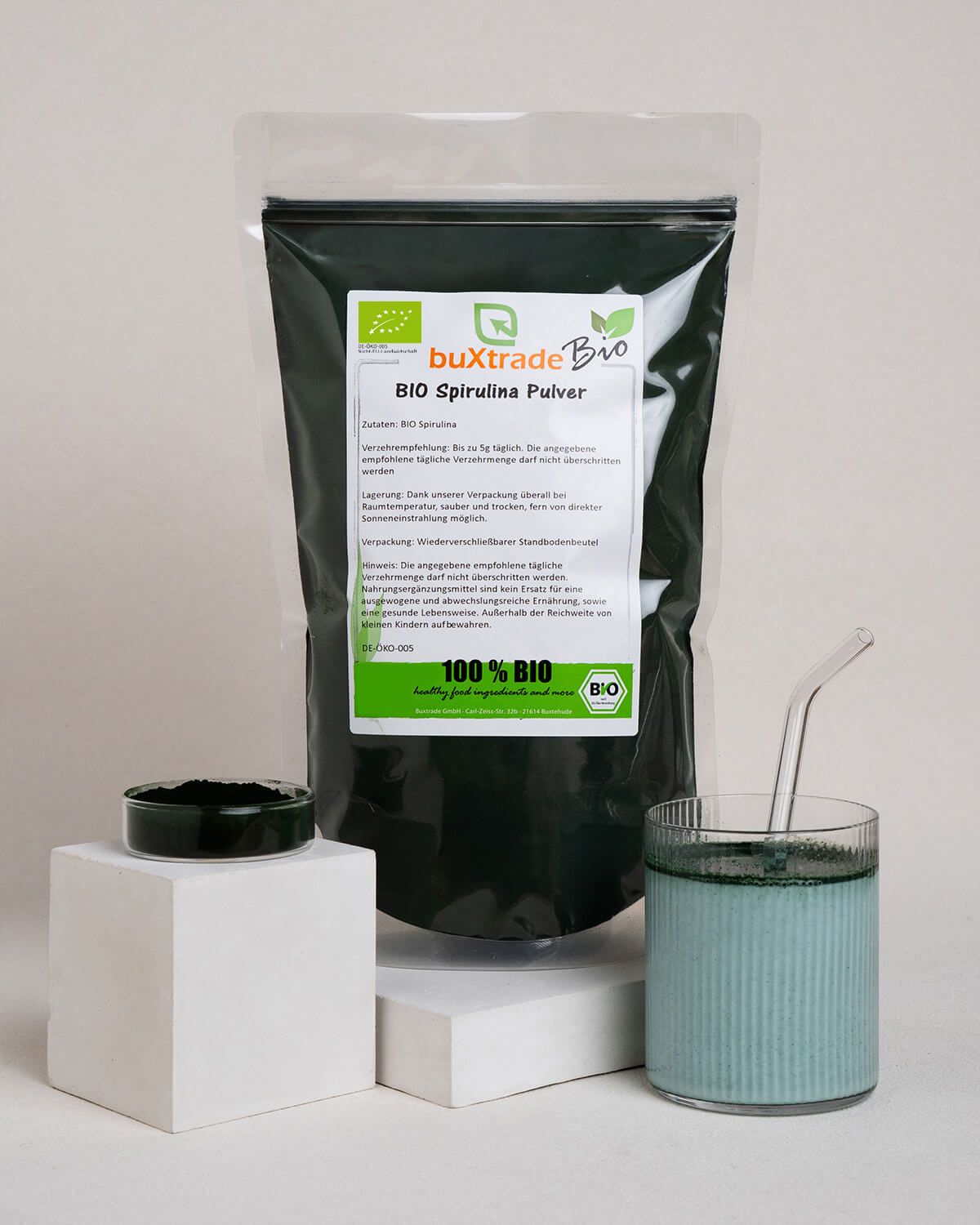 Organic spirulina powder