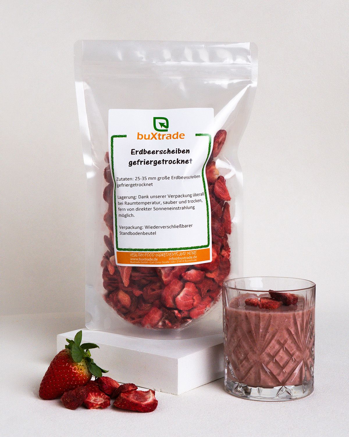 Gefriergetrocknete Erdbeerscheiben