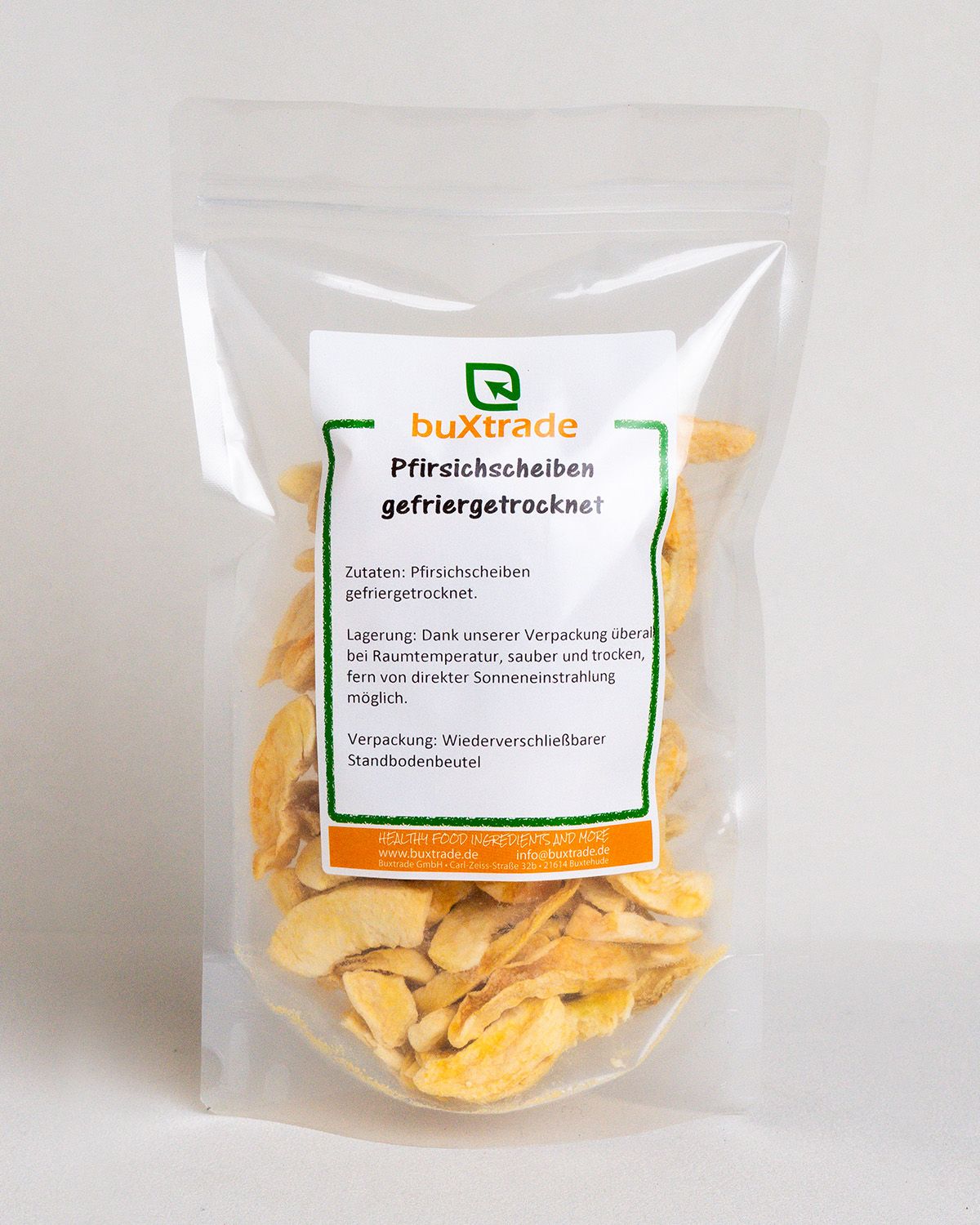 Gefriergetrocknete Pfirsichscheiben