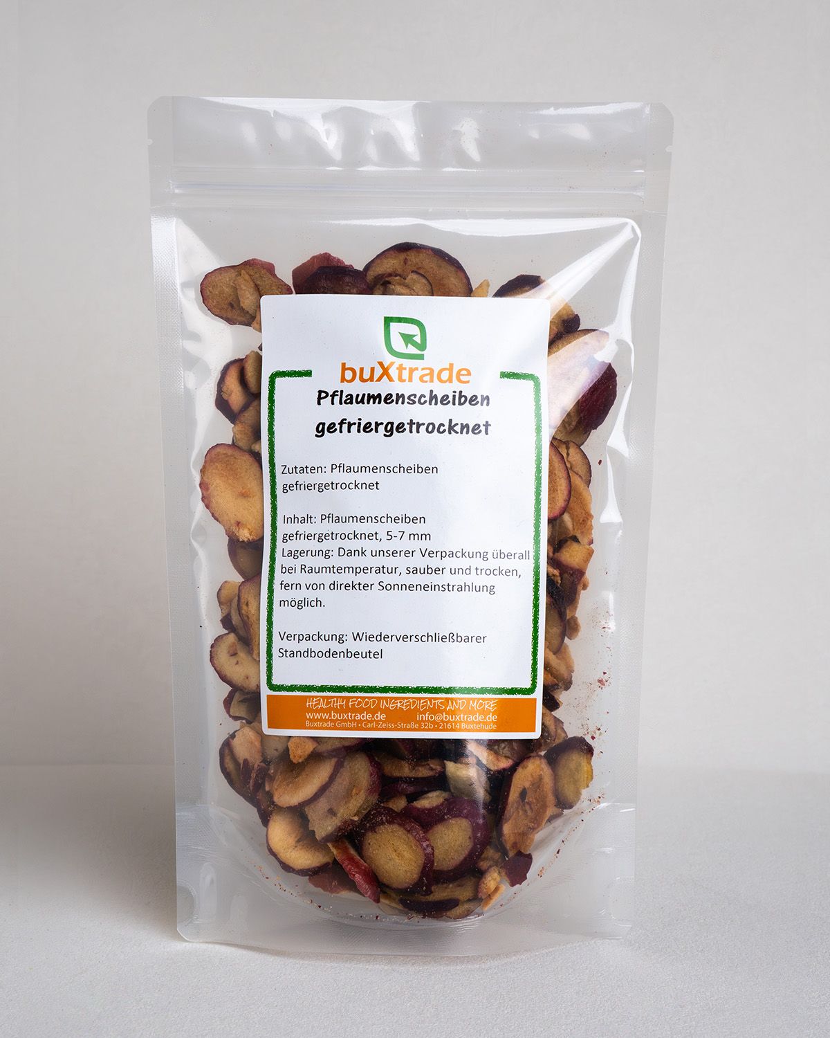 Rodajas de ciruelas liofilizadas