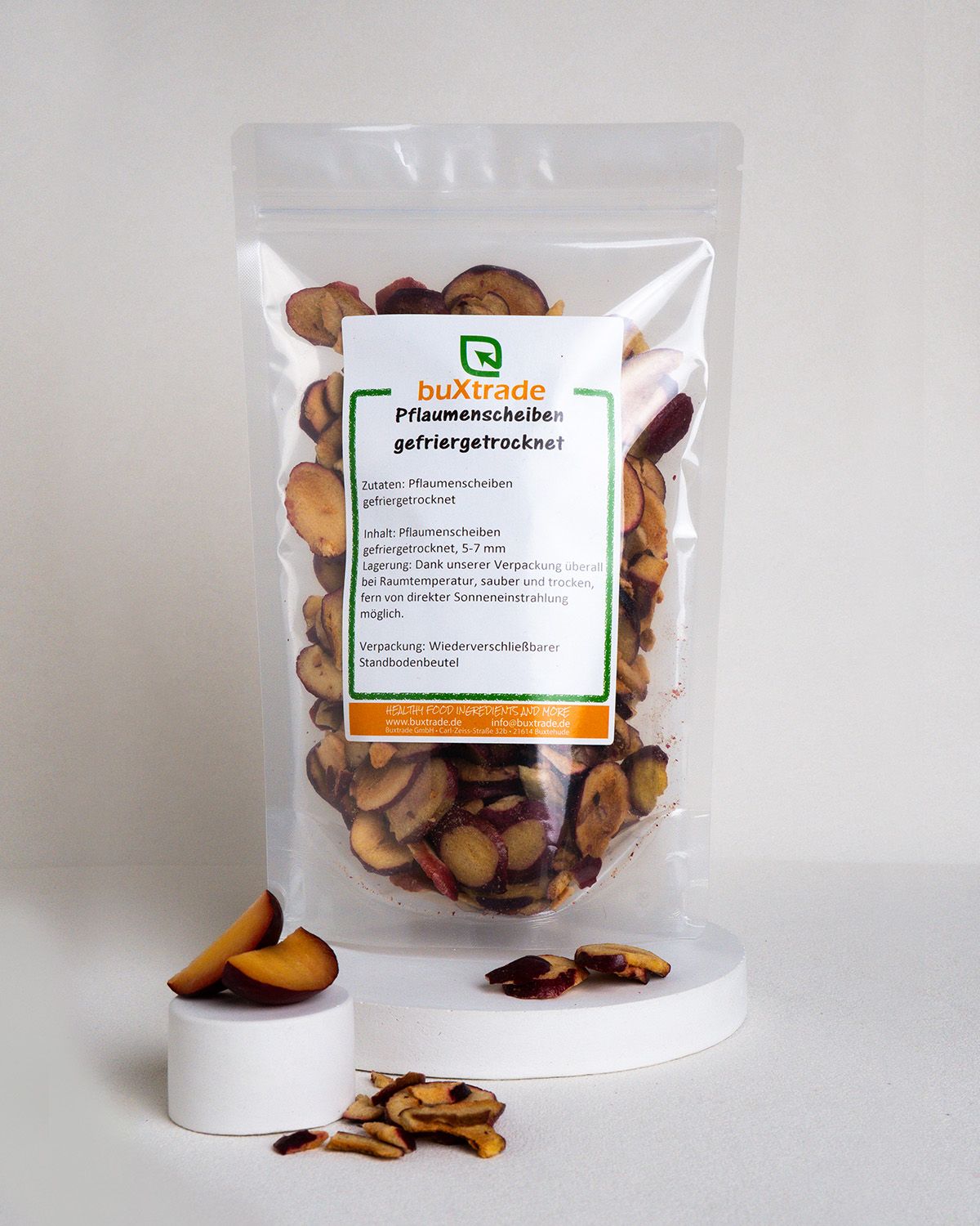 Gefriergetrocknete Pflaumenscheiben