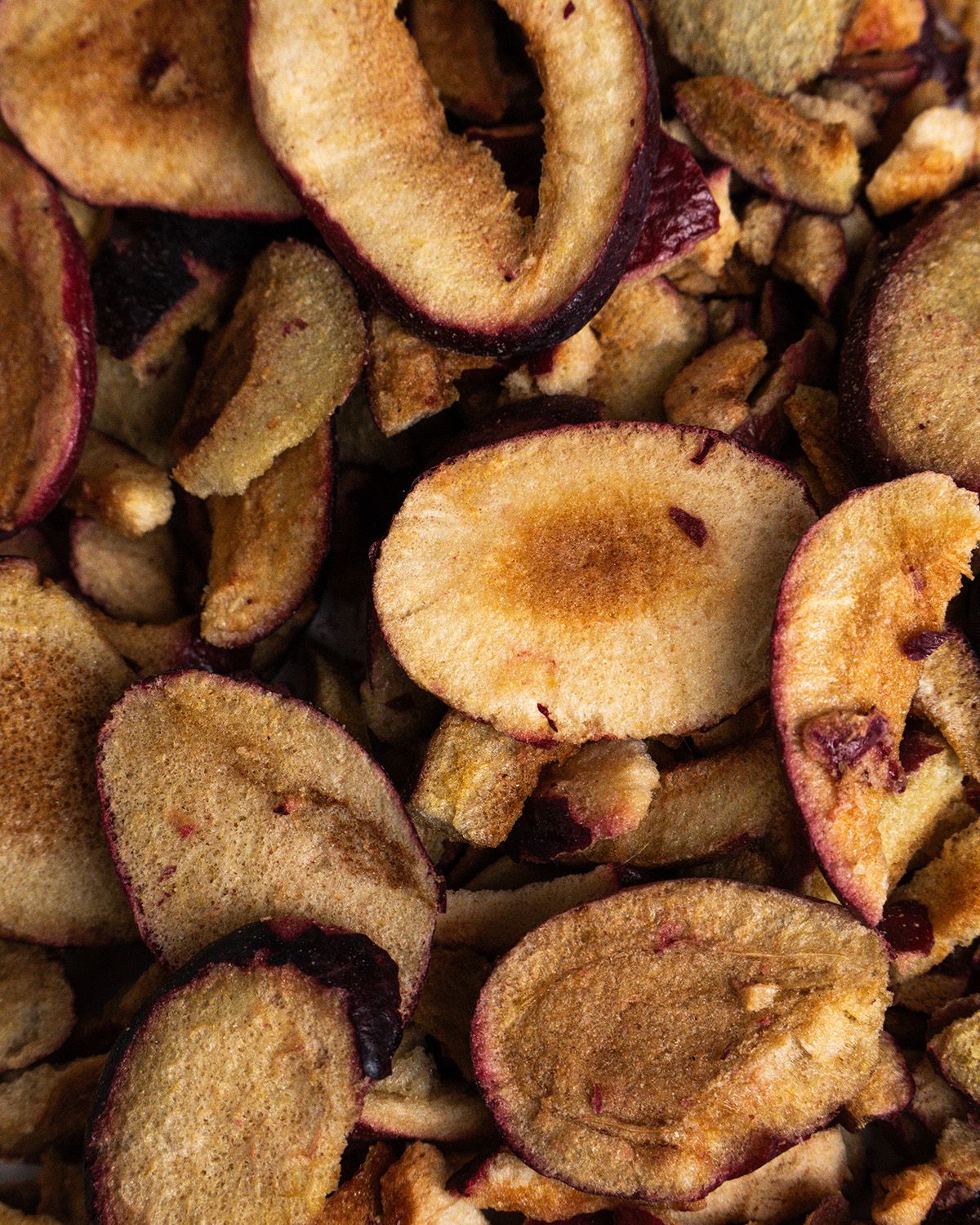 Rodajas de ciruelas liofilizadas