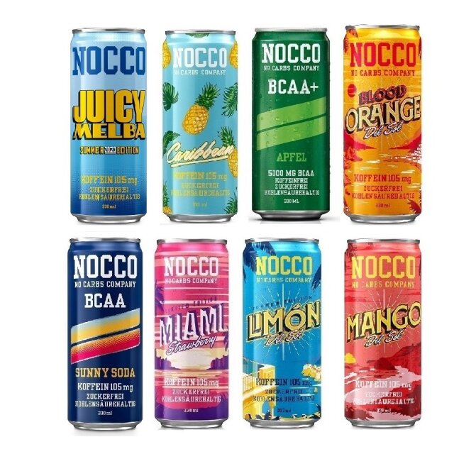 NOCCO BCAA DRINK | Various Varieties Limon del Sol 24 Dosen